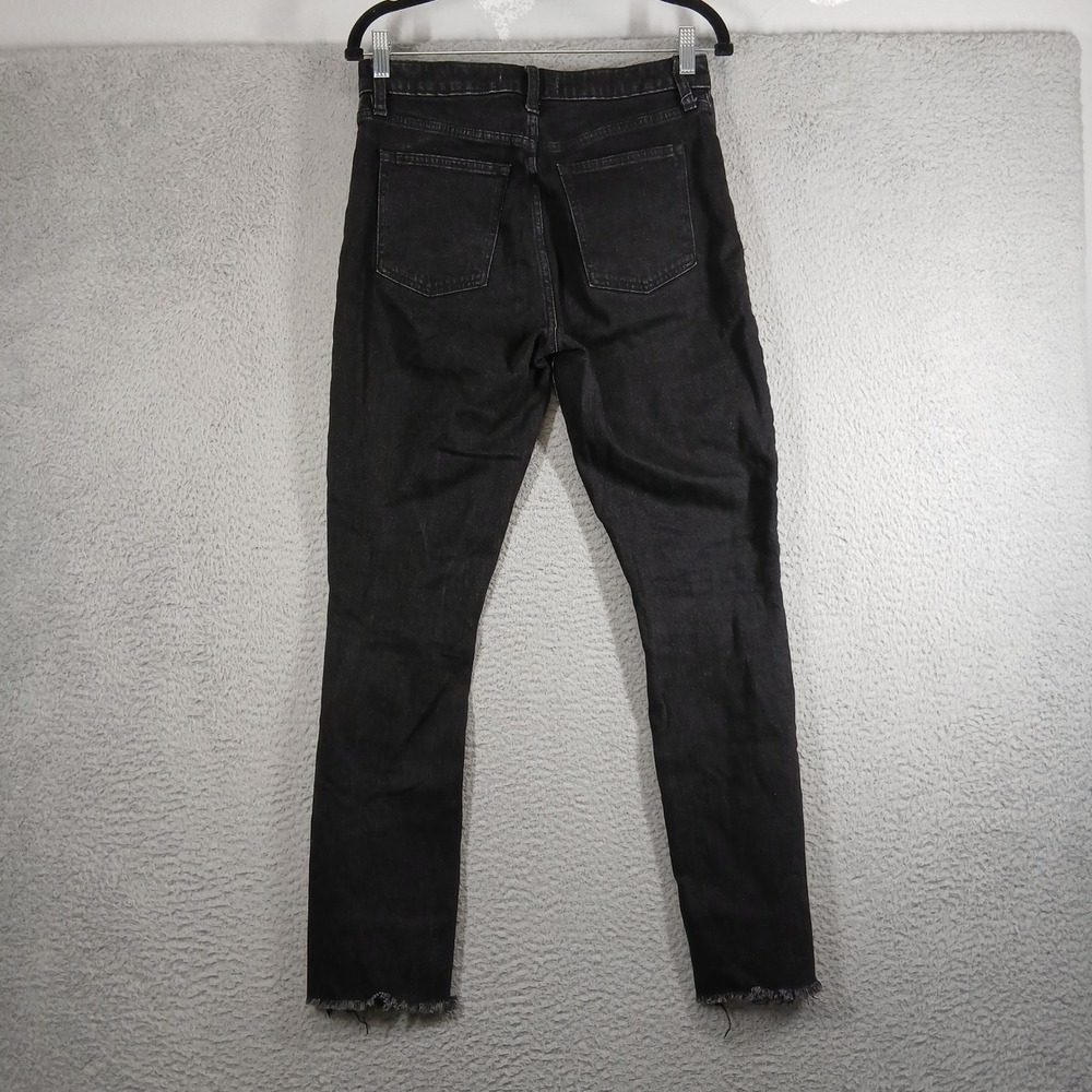 Abercrombie & Fitch Skinny High Rise Jeans Seam Detail Raw Hem Black Size 27/4 - Picture 3 of 16